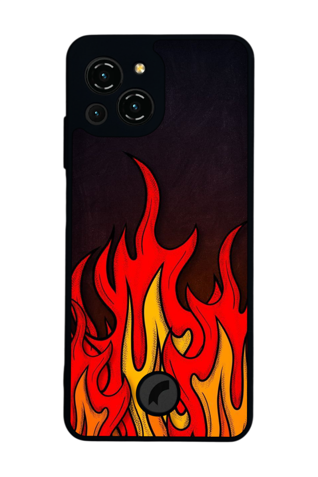 Reeder S23 Pro Max Uyumlu Retro Flame Patterns Tasarımlı Glossy Premium Kılıf