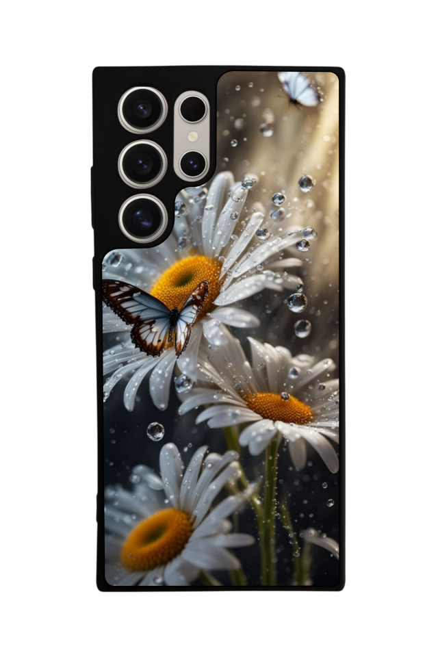 Samsung Galaxy S22 Ultra Uyumlu Cicek Tasarımlı Glossy Premium Kılıf