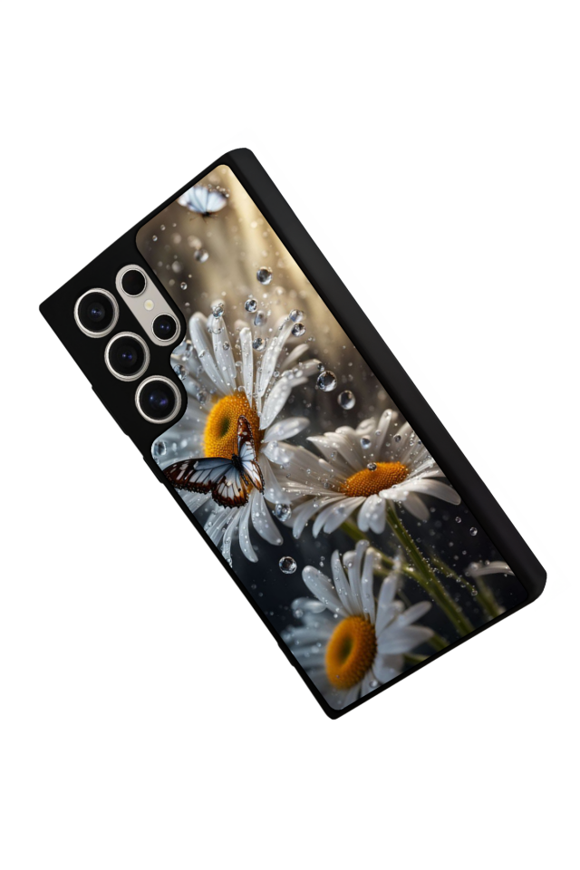 Samsung Galaxy S22 Ultra Uyumlu Cicek Tasarımlı Glossy Premium Kılıf