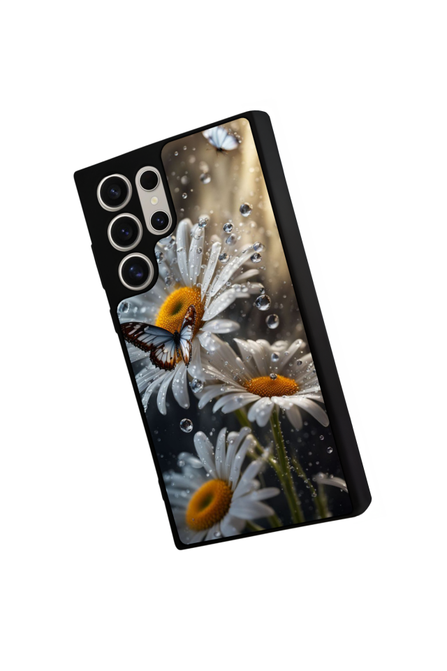 Samsung Galaxy S22 Ultra Uyumlu Cicek Tasarımlı Glossy Premium Kılıf