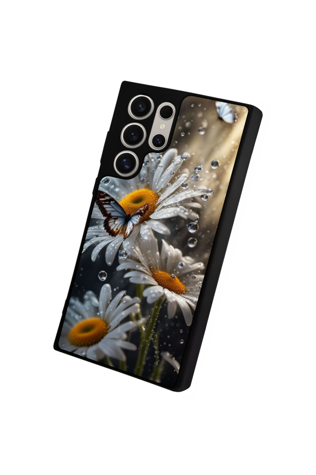 Samsung Galaxy S22 Ultra Uyumlu Cicek Tasarımlı Glossy Premium Kılıf