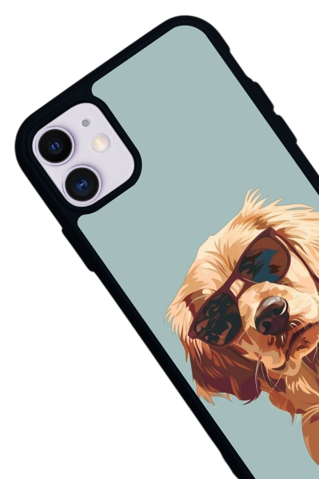 iPhone 11 Uyumlu Golden Kopek Tasarımlı Glossy Premium Kılıf