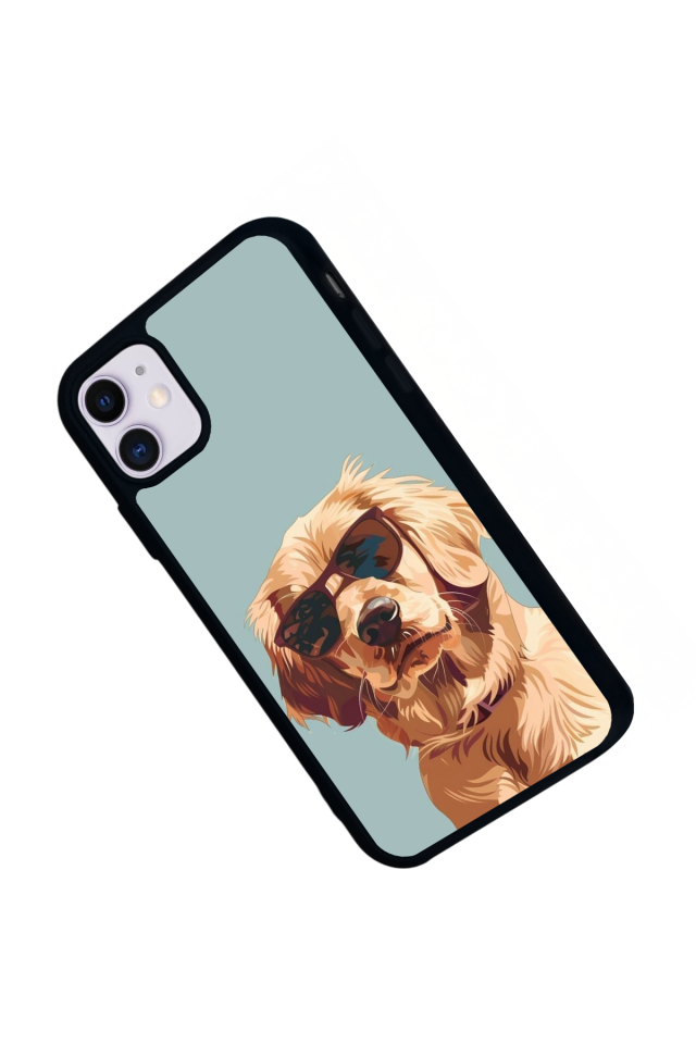 iPhone 11 Uyumlu Golden Kopek Tasarımlı Glossy Premium Kılıf