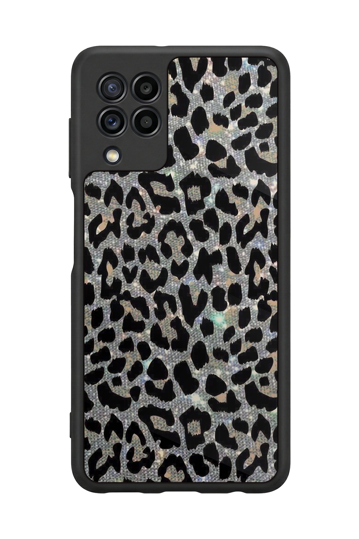 Samsung Galaxy M22 Uyumlu Hologram Leopar Tasarımlı Glossy Premium Kılıf