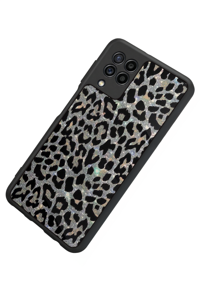 Samsung Galaxy M22 Uyumlu Hologram Leopar Tasarımlı Glossy Premium Kılıf