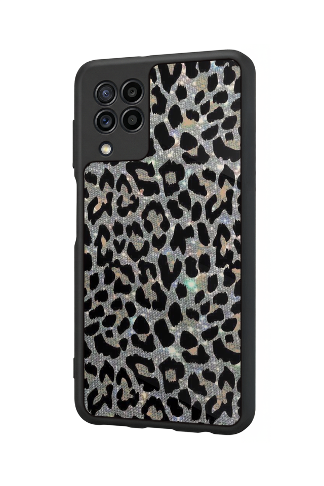 Samsung Galaxy M22 Uyumlu Hologram Leopar Tasarımlı Glossy Premium Kılıf