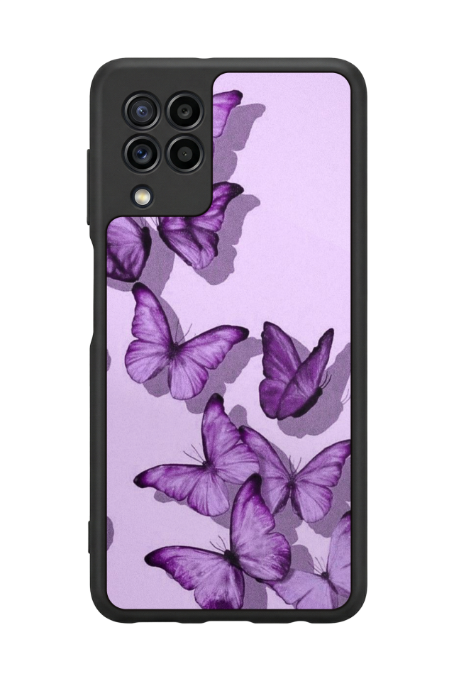 Samsung Galaxy M32 Uyumlu Kelebek Tasarımlı Glossy Premium Kılıf