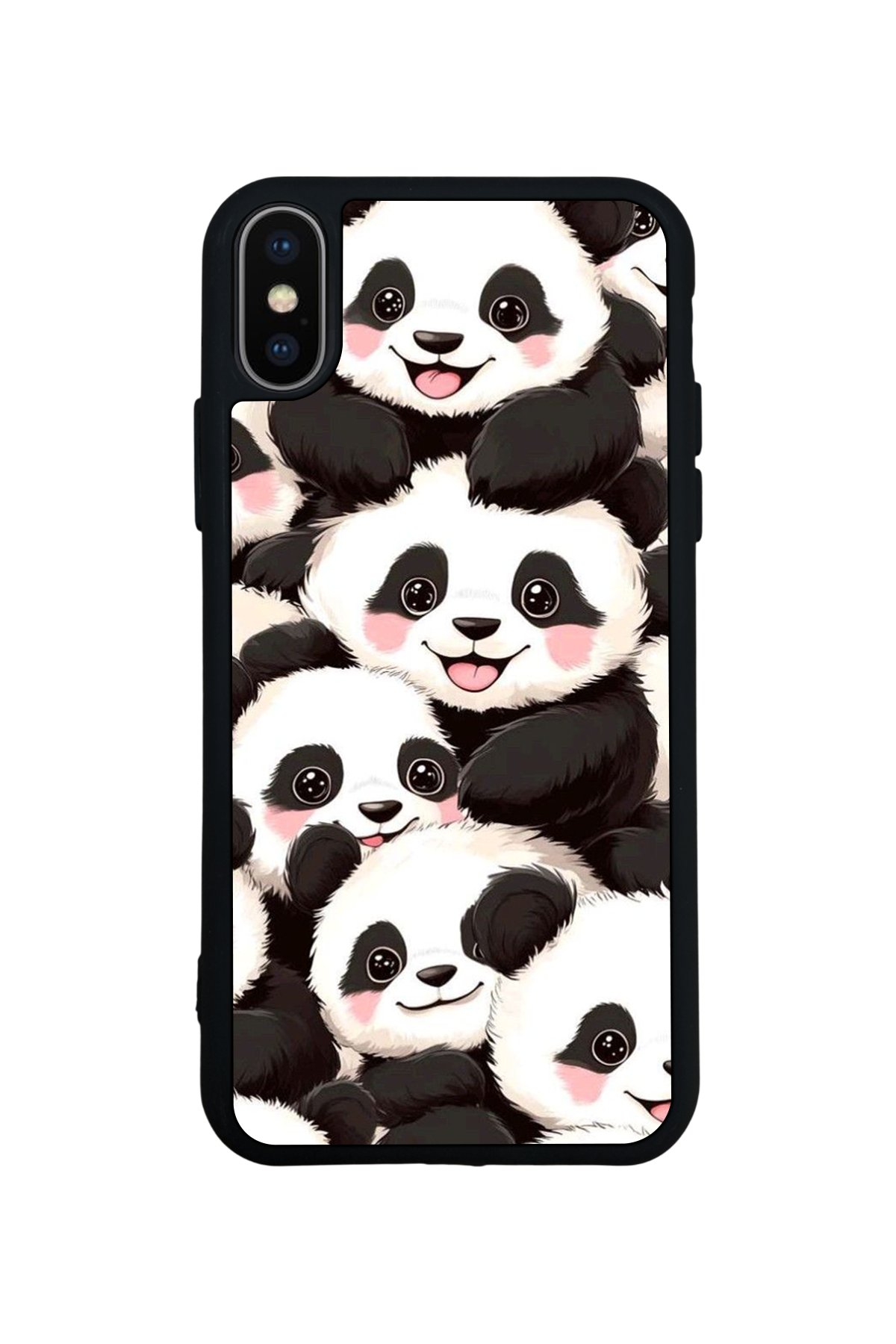 iPhone X/ XS Uyumlu Panda Tasarımlı Glossy Premium Kılıf