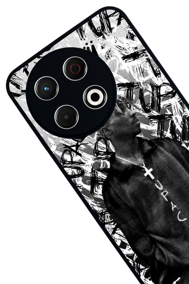 Tecno Spark 30 Pro Uyumlu Tupac Tasarımlı Glossy Premium Kılıf