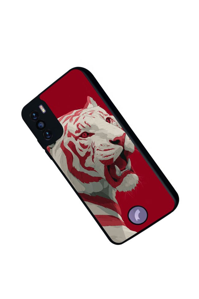 Reeder S19 Max Pro S Uyumlu Kirmizi ve Kaplan Tasarımlı Glossy Premium Kılıf