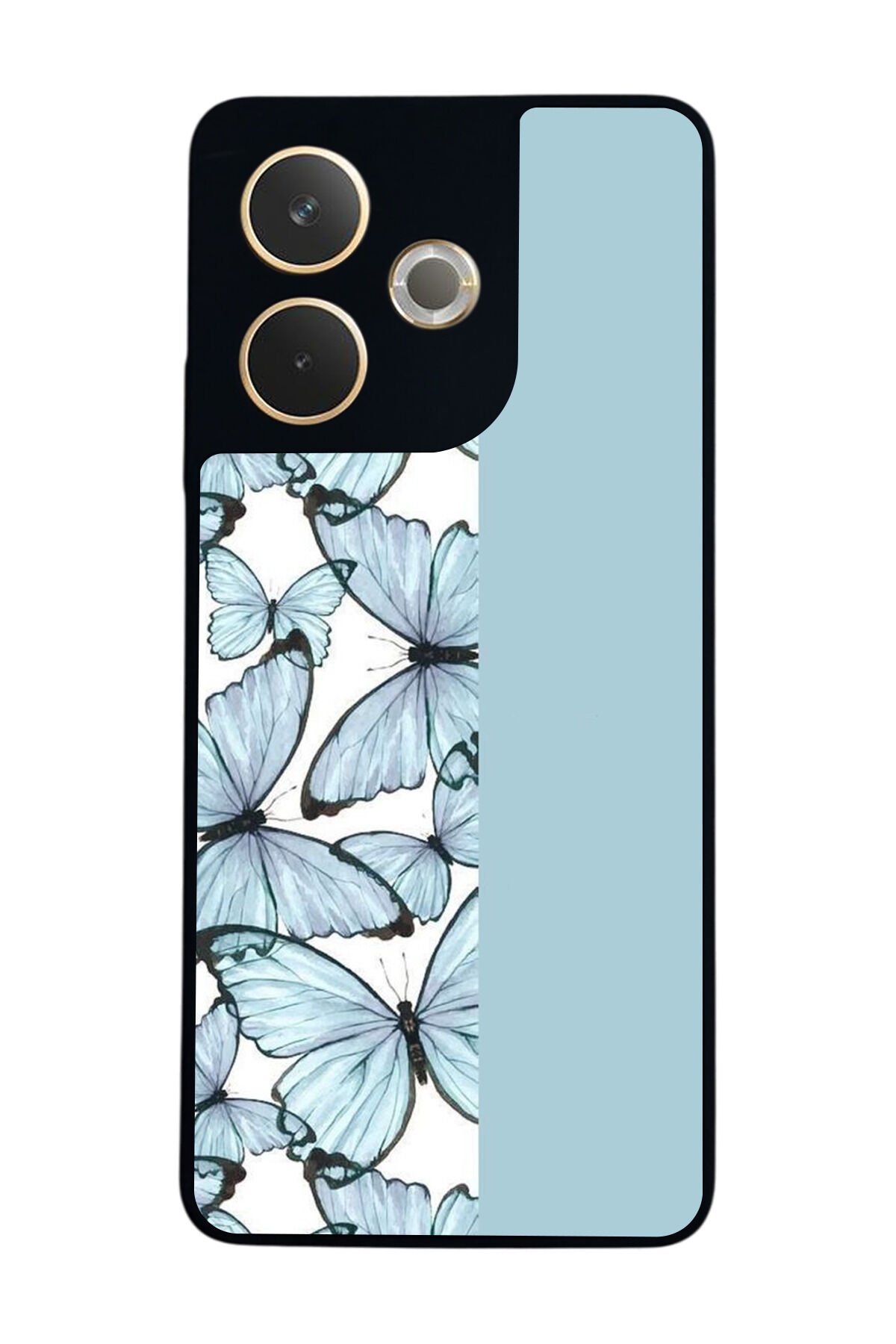 Oppo A5 Pro Uyumlu Kelebek Tasarımlı Glossy Premium Kılıf