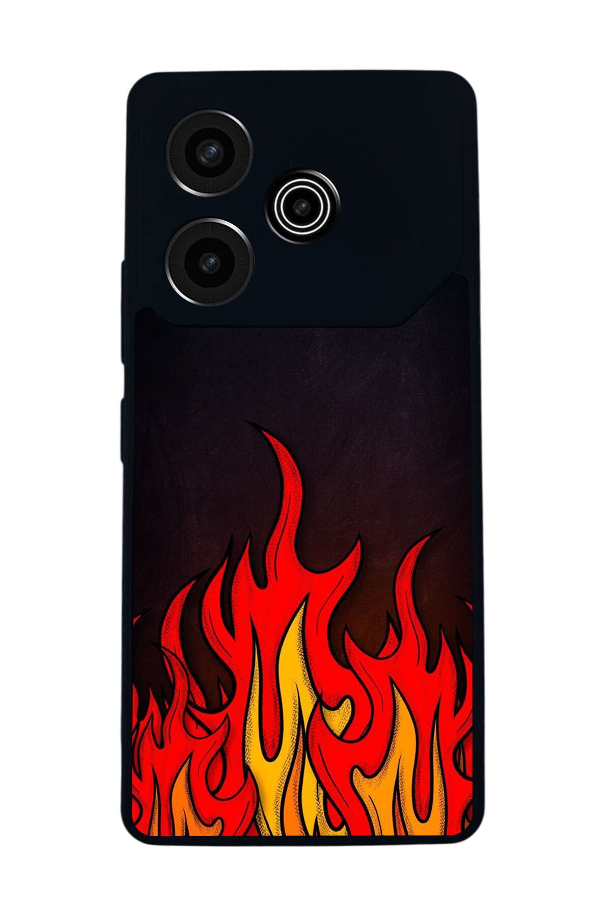 Tecno Pova 6 Uyumlu Retro Flame Patterns Tasarımlı Glossy Premium Kılıf