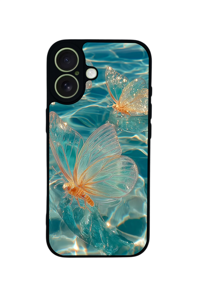 iPhone 17 Uyumlu Kelebek Tasarımlı Glossy Premium Kılıf