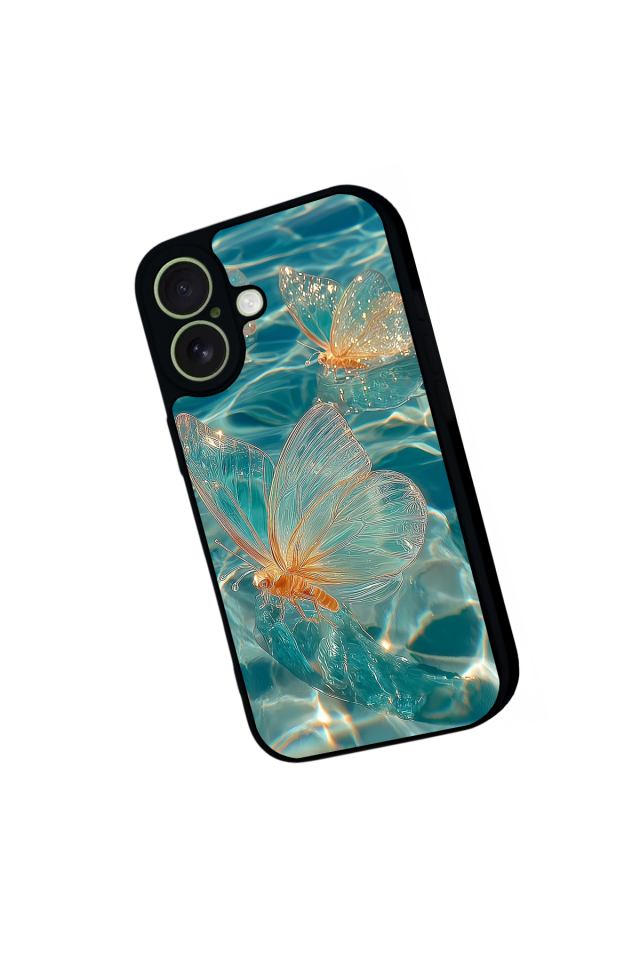 iPhone 17 Uyumlu Kelebek Tasarımlı Glossy Premium Kılıf