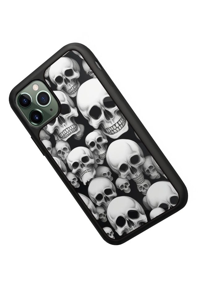 iPhone 11 Pro Uyumlu KuruKafa Tasarımlı Glossy Premium Kılıf