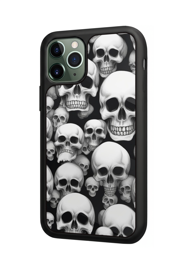 iPhone 11 Pro Uyumlu KuruKafa Tasarımlı Glossy Premium Kılıf