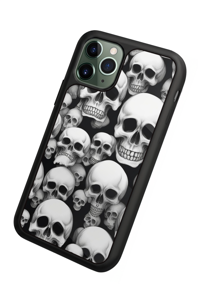 iPhone 11 Pro Uyumlu KuruKafa Tasarımlı Glossy Premium Kılıf