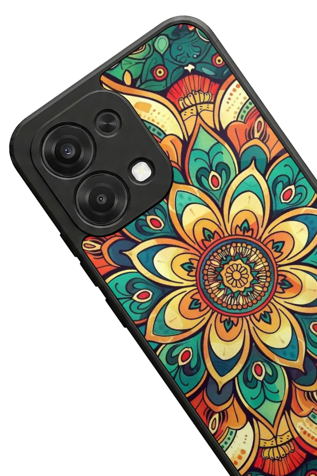 Oppo A6 Pro Uyumlu Mandala Tasarımlı Glossy Premium Kılıf