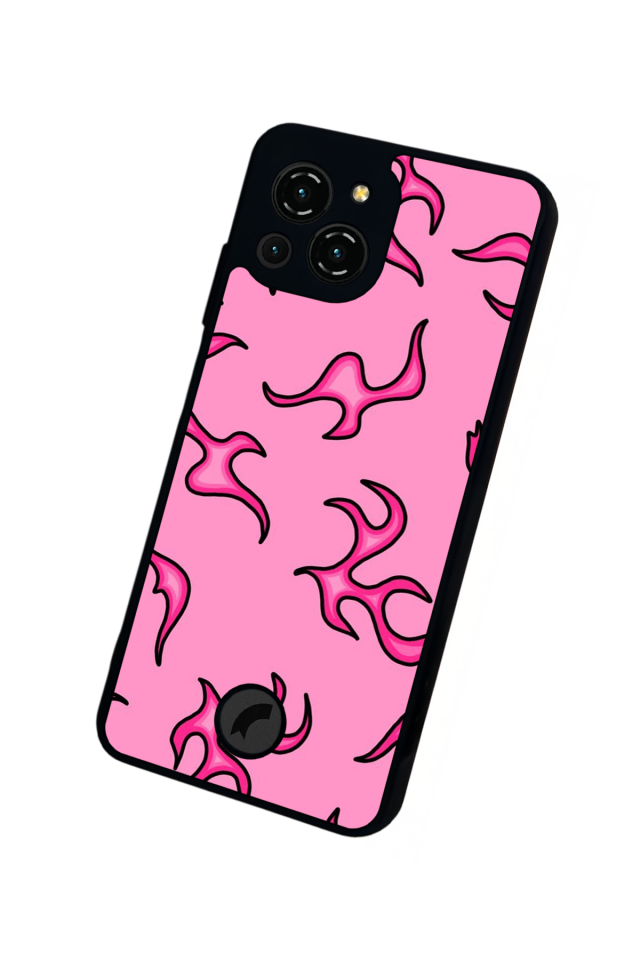 Reeder S23 Pro Max Uyumlu Retro Flame Patterns Tasarımlı Glossy Premium Kılıf