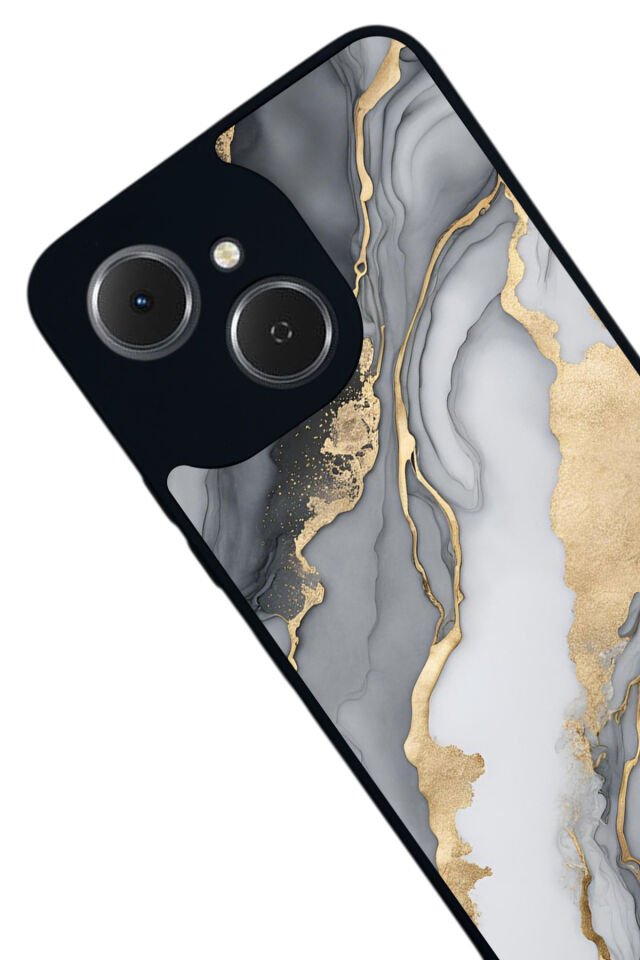 Tecno Spark 40C Uyumlu Mermer Marble Tasarımlı Glossy Premium Kılıf