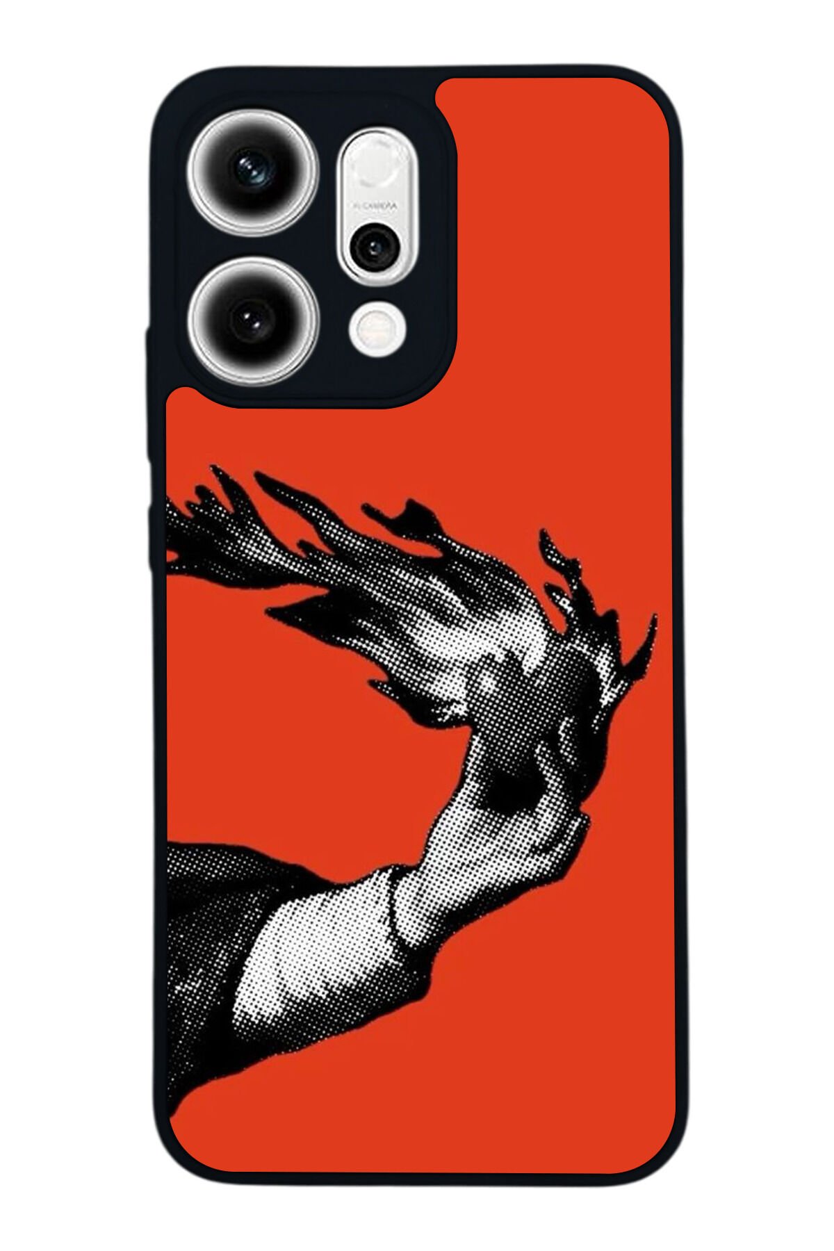 Oppo Reno 14 Uyumlu Kirmizi Tasarımlı Glossy Premium Kılıf