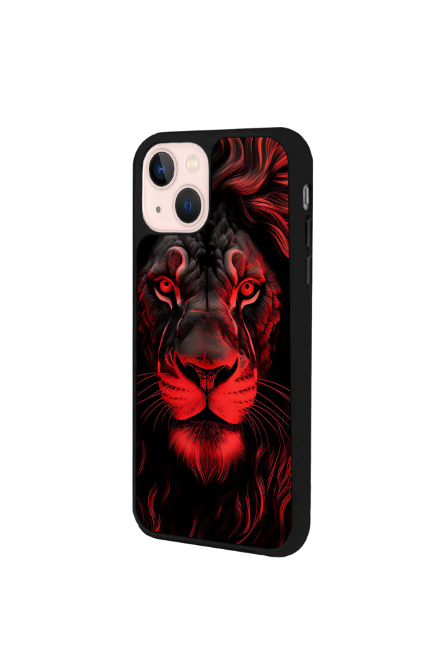 iPhone 15 Plus Uyumlu Aslan Tasarımlı Glossy Premium Kılıf