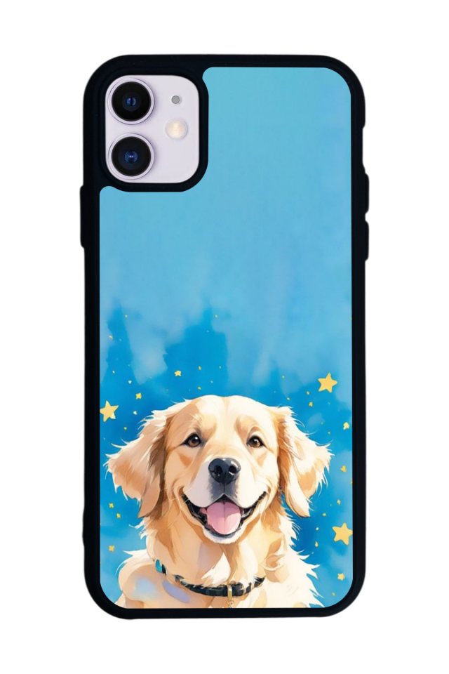 iPhone 11 Uyumlu Golden Kopek Tasarımlı Glossy Premium Kılıf