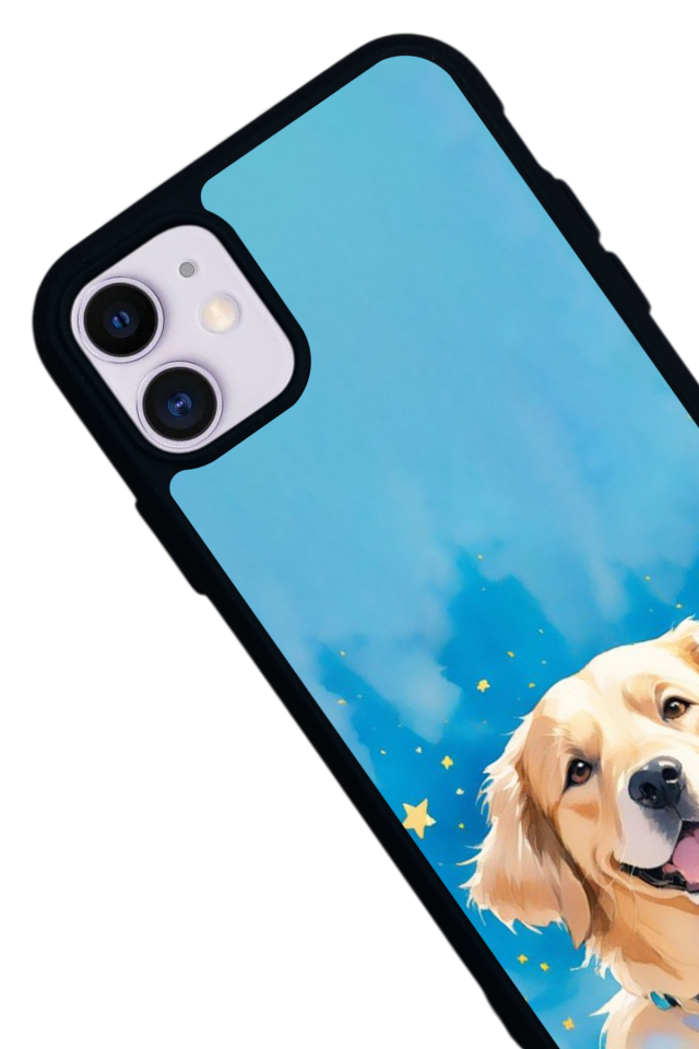 iPhone 11 Uyumlu Golden Kopek Tasarımlı Glossy Premium Kılıf