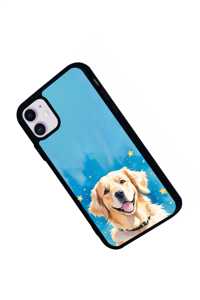 iPhone 11 Uyumlu Golden Kopek Tasarımlı Glossy Premium Kılıf