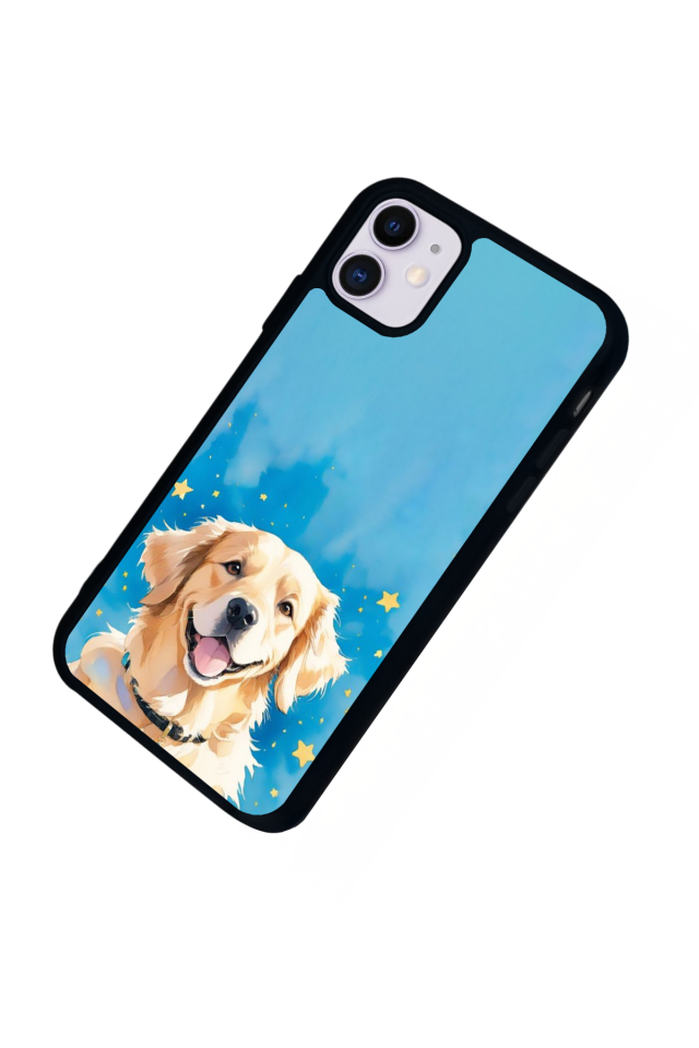 iPhone 11 Uyumlu Golden Kopek Tasarımlı Glossy Premium Kılıf