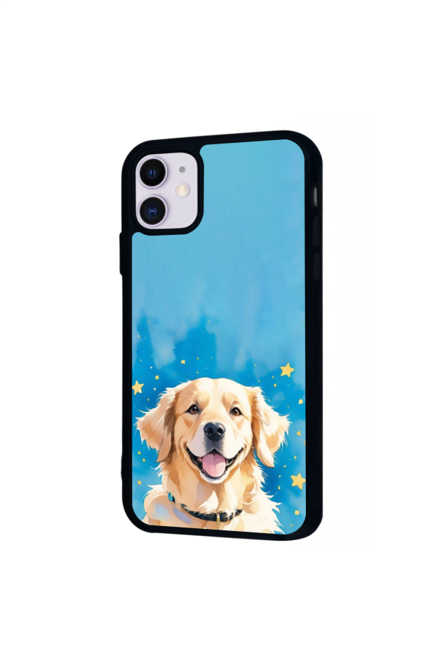 iPhone 11 Uyumlu Golden Kopek Tasarımlı Glossy Premium Kılıf