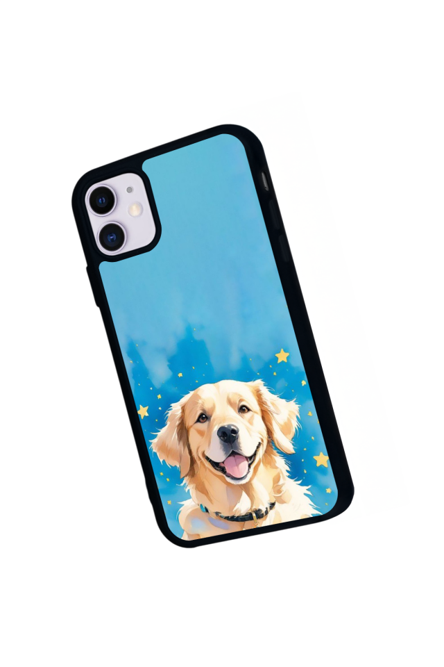 iPhone 11 Uyumlu Golden Kopek Tasarımlı Glossy Premium Kılıf