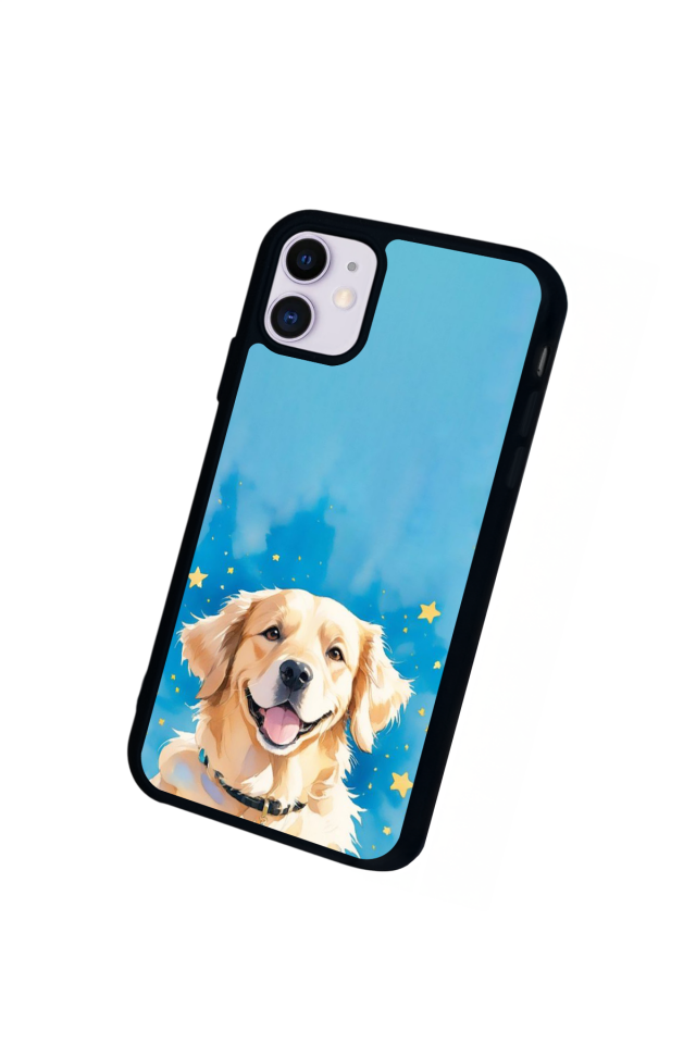 iPhone 11 Uyumlu Golden Kopek Tasarımlı Glossy Premium Kılıf