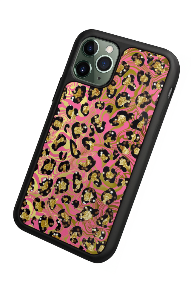 iPhone 11 Pro Uyumlu Hologram Leopar Tasarımlı Glossy Premium Kılıf