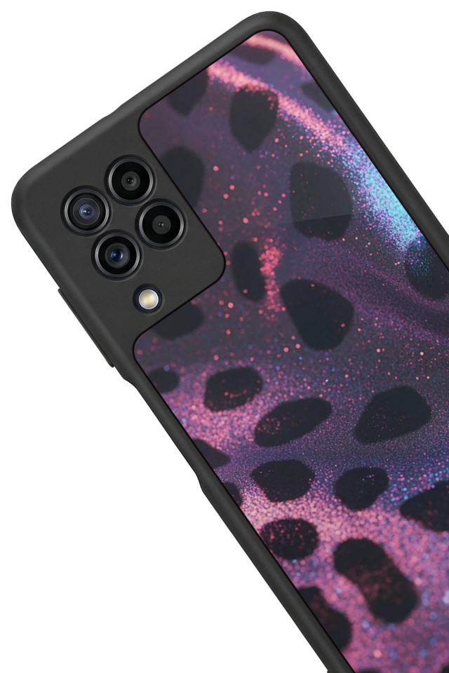Samsung Galaxy M22 Uyumlu Hologram Leopar Tasarımlı Glossy Premium Kılıf