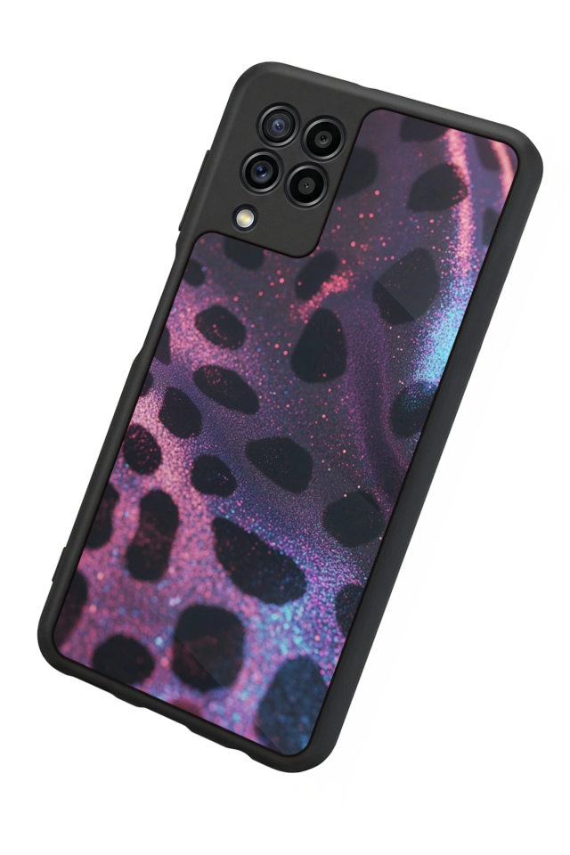 Samsung Galaxy M22 Uyumlu Hologram Leopar Tasarımlı Glossy Premium Kılıf