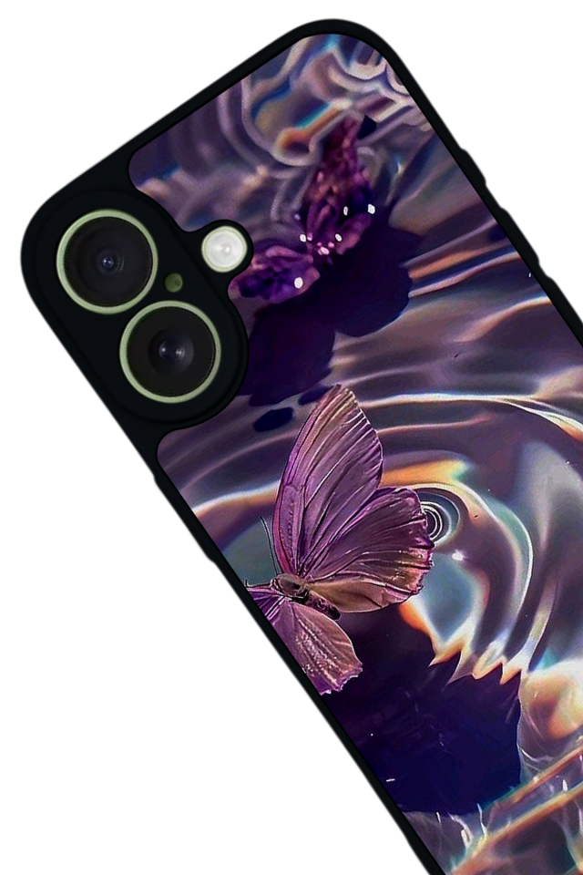 iPhone 17 Uyumlu Kelebek Tasarımlı Glossy Premium Kılıf