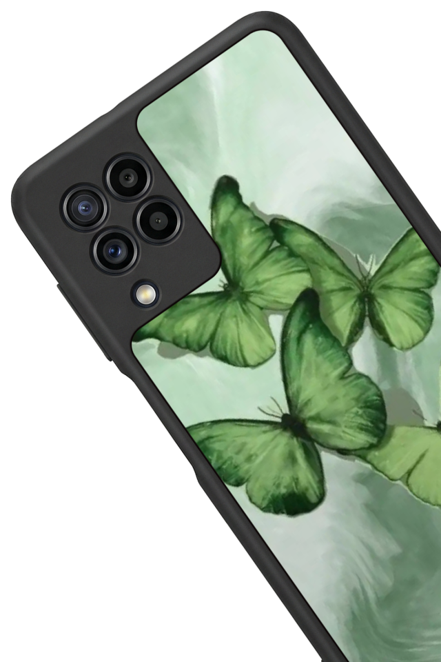 Samsung Galaxy M32 Uyumlu Kelebek Tasarımlı Glossy Premium Kılıf
