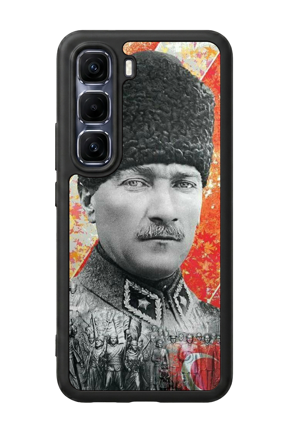 Infinix Hot 60 Pro Plus Uyumlu Mustafa Kemal Ataturk Tasarımlı Glossy Premium Kılıf