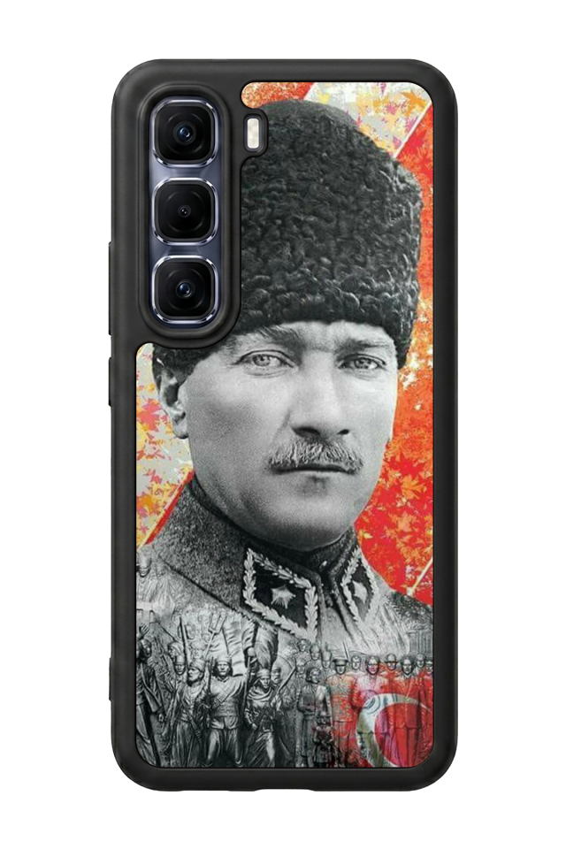 Infinix Hot 60 Pro Plus Uyumlu Mustafa Kemal Ataturk Tasarımlı Glossy Premium Kılıf