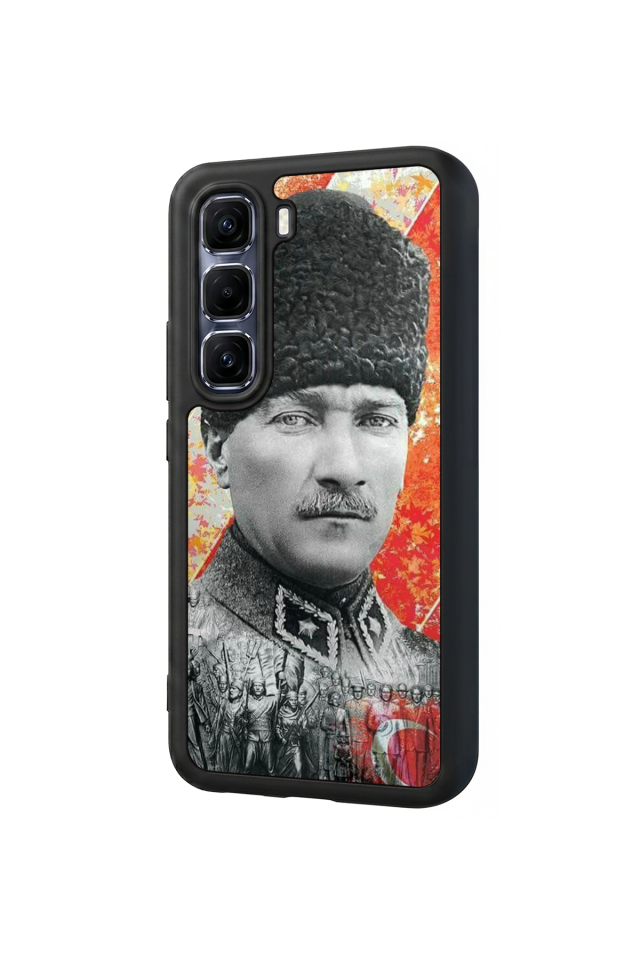 Infinix Hot 60 Pro Plus Uyumlu Mustafa Kemal Ataturk Tasarımlı Glossy Premium Kılıf