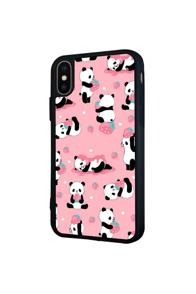 iPhone X/ XS Uyumlu Panda Tasarımlı Glossy Premium Kılıf