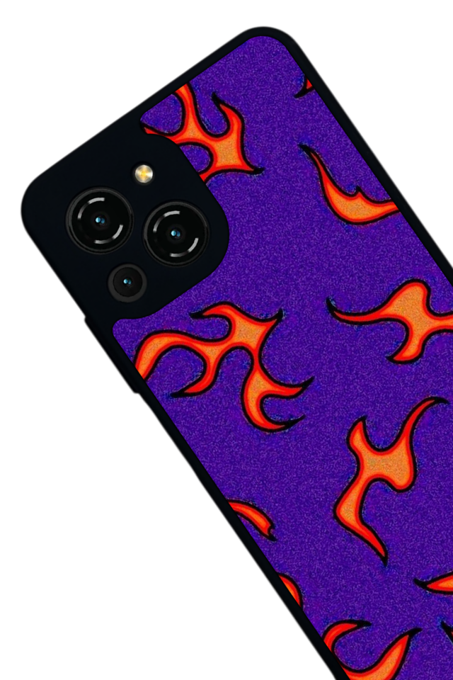 Reeder S23 Pro Max Uyumlu Retro Flame Patterns Tasarımlı Glossy Premium Kılıf