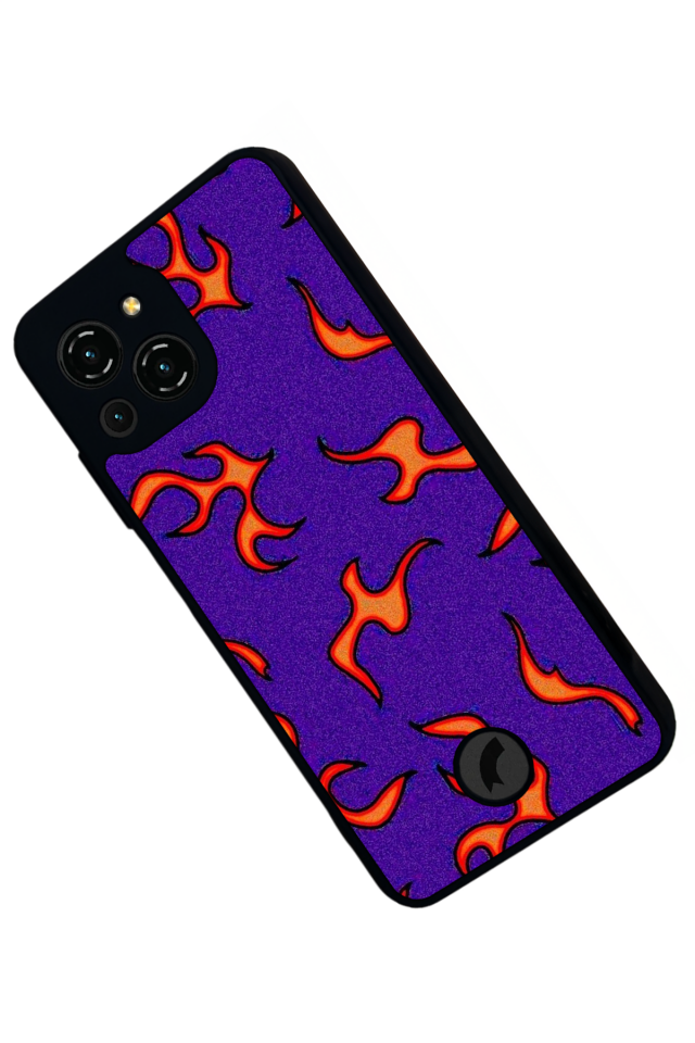 Reeder S23 Pro Max Uyumlu Retro Flame Patterns Tasarımlı Glossy Premium Kılıf