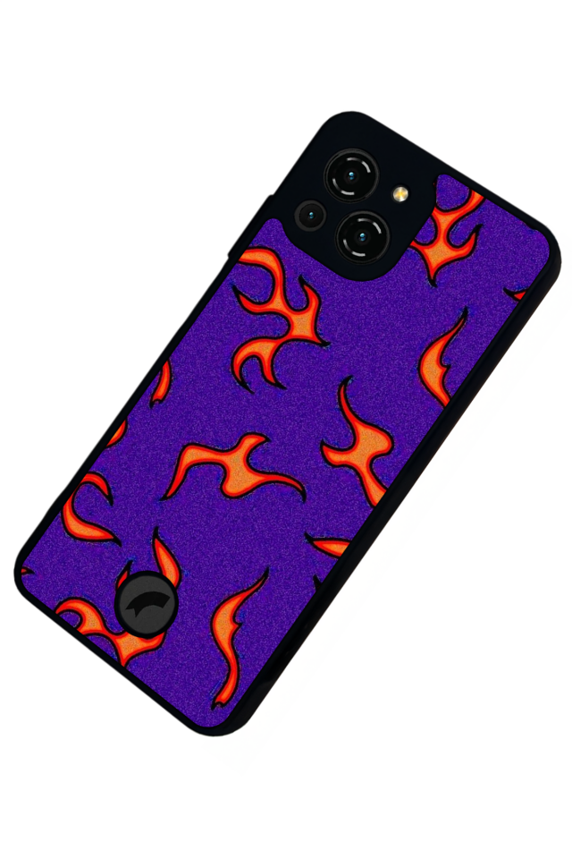 Reeder S23 Pro Max Uyumlu Retro Flame Patterns Tasarımlı Glossy Premium Kılıf