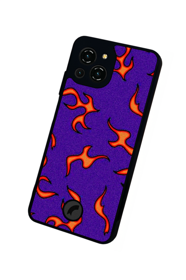 Reeder S23 Pro Max Uyumlu Retro Flame Patterns Tasarımlı Glossy Premium Kılıf