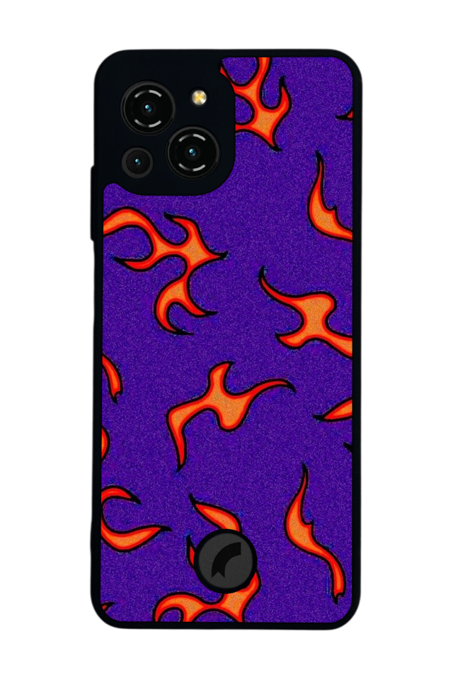 Reeder S23 Pro Max Uyumlu Retro Flame Patterns Tasarımlı Glossy Premium Kılıf