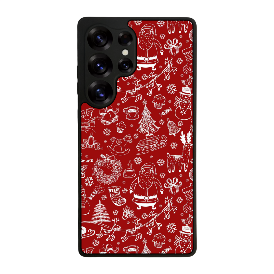 Samsung Galaxy S25 Ultra Uyumlu Yilbasi Christmas Tasarımlı Glossy Premium Kılıf
