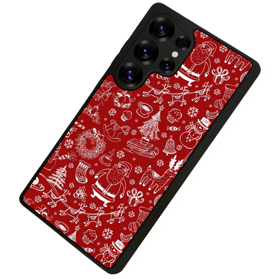 Samsung Galaxy S25 Ultra Uyumlu Yilbasi Christmas Tasarımlı Glossy Premium Kılıf