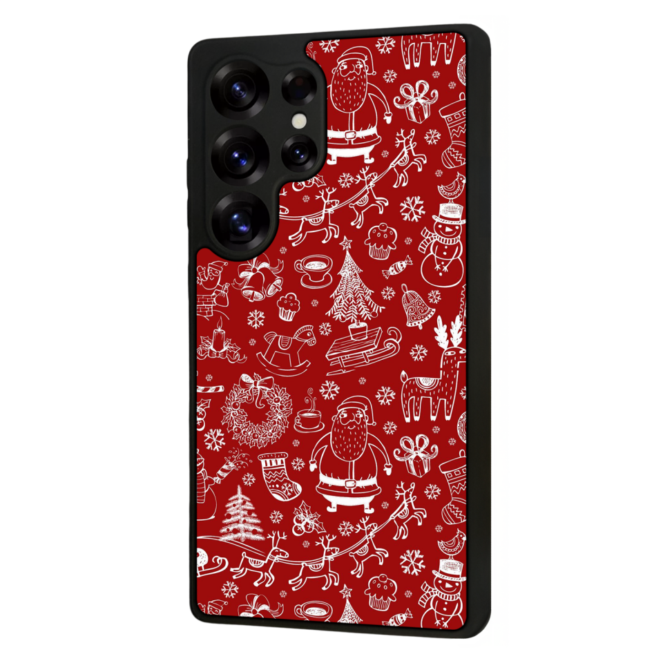 Samsung Galaxy S25 Ultra Uyumlu Yilbasi Christmas Tasarımlı Glossy Premium Kılıf